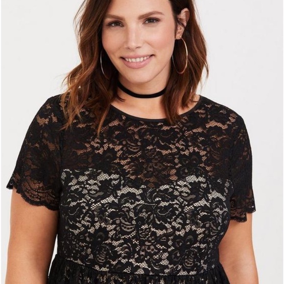 Torrid 4X Black Lace Illusion Neck Skater Dress BNWT - Picture 5 of 11